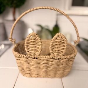 Target Bullseye Charming Tan Woven Basket with Bunny Ears
